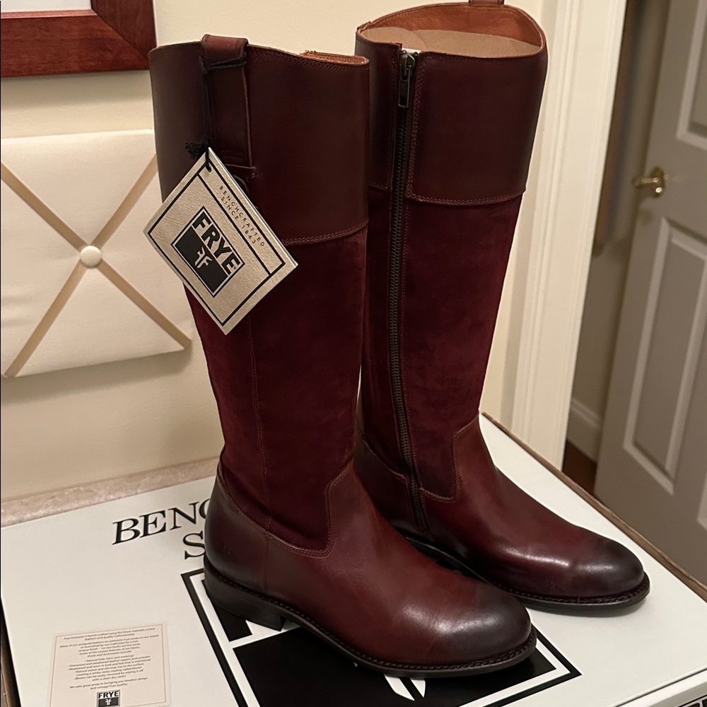NEW FRYE JAYDEN BUTTON REDWOOD TALL RIDING BOOTS sz 7 M